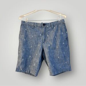 Banana Republic Aiden cotton blue anchor shorts